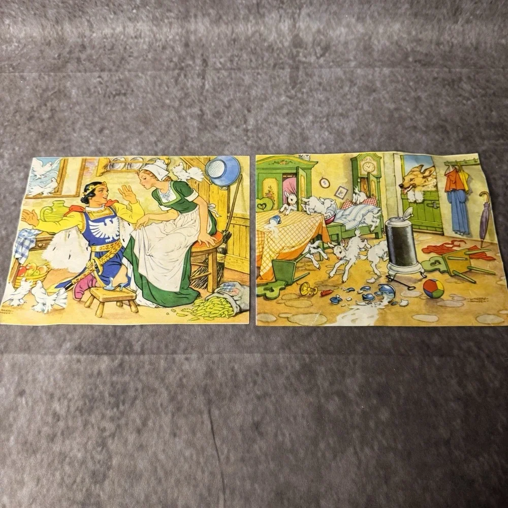 Vtg Hermann Eichorn Fairy Tale Wooden Block Puzzle Federal Republic of Germany